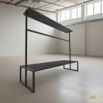 Ławka metalowa z wieszakami dwustronna