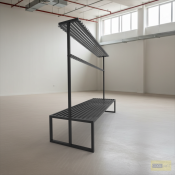 Ławka metalowa z wieszakami dwustronna