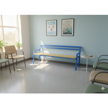 ŁAWKA wolnostojąca metalowo-drewniana z OPARCIEM