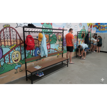 Ławka z wieszakami jednostronna z półką czapki