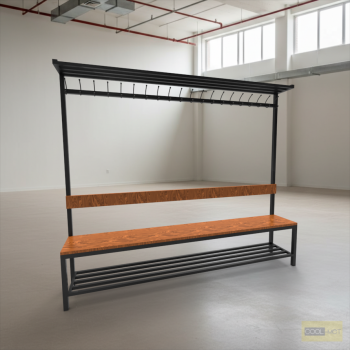 Ławka z wieszakami jednostronna z półką czapki